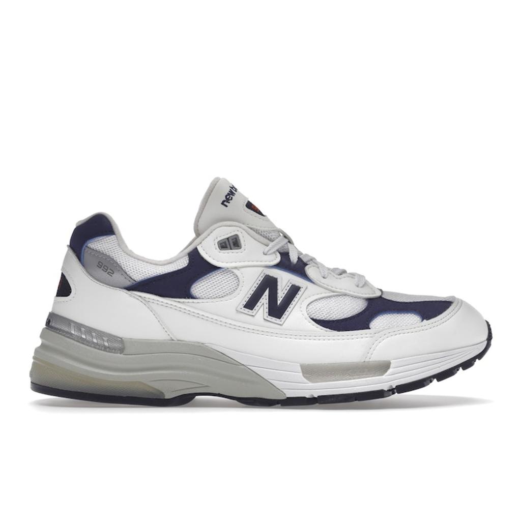 New Balance 992 Made In USA White Navy Unisex Sneakers Blue M992EC
