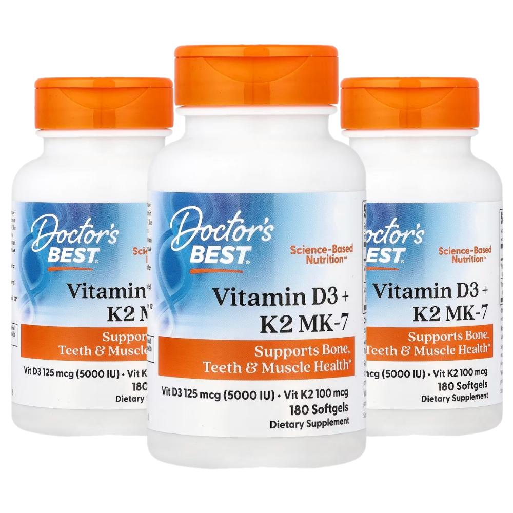 Doctors Vitamin D3 Plus K2 MK7 180 Tablets (3 pcs)