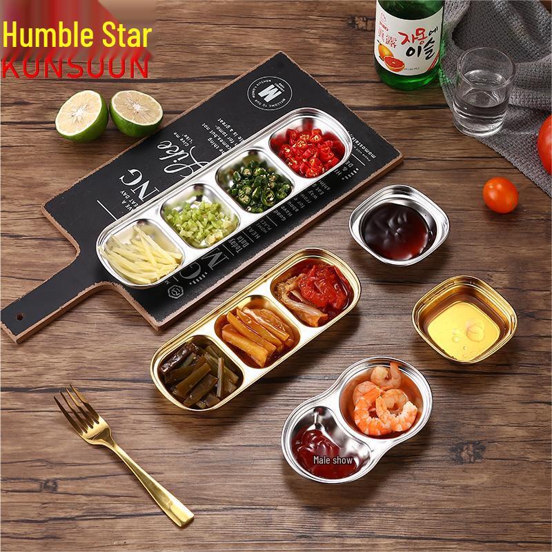 304 Stainless Steel 3-Compartment Dipping Dish
