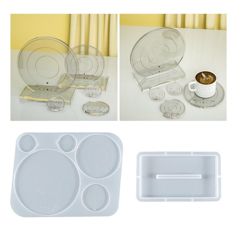 Round Media Player Mold,Coaster Silicone Resin Molds Round CD Disc Mold for Home Decor DIY Keychain Jewelry Making Mould