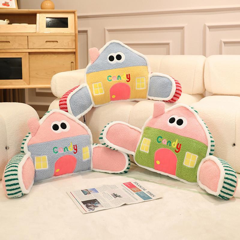 Colored Small Macaron House Plush Cushion Pillow Filling For Sofa Bed Decor