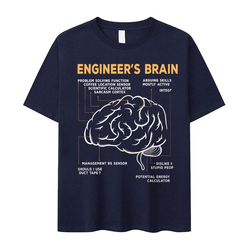 Hot Sale Clothing Funny Engineers Brain Graphics Fashion TShirts Men Cotton Aesthetic Short Sleeve Tee Oversized Comfort Tshrit
