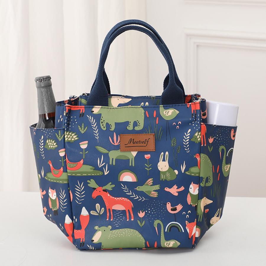Large-capacity insulated handbag, foldable aluminum foil insulated ice pack bag, outdoor camping picnic bag