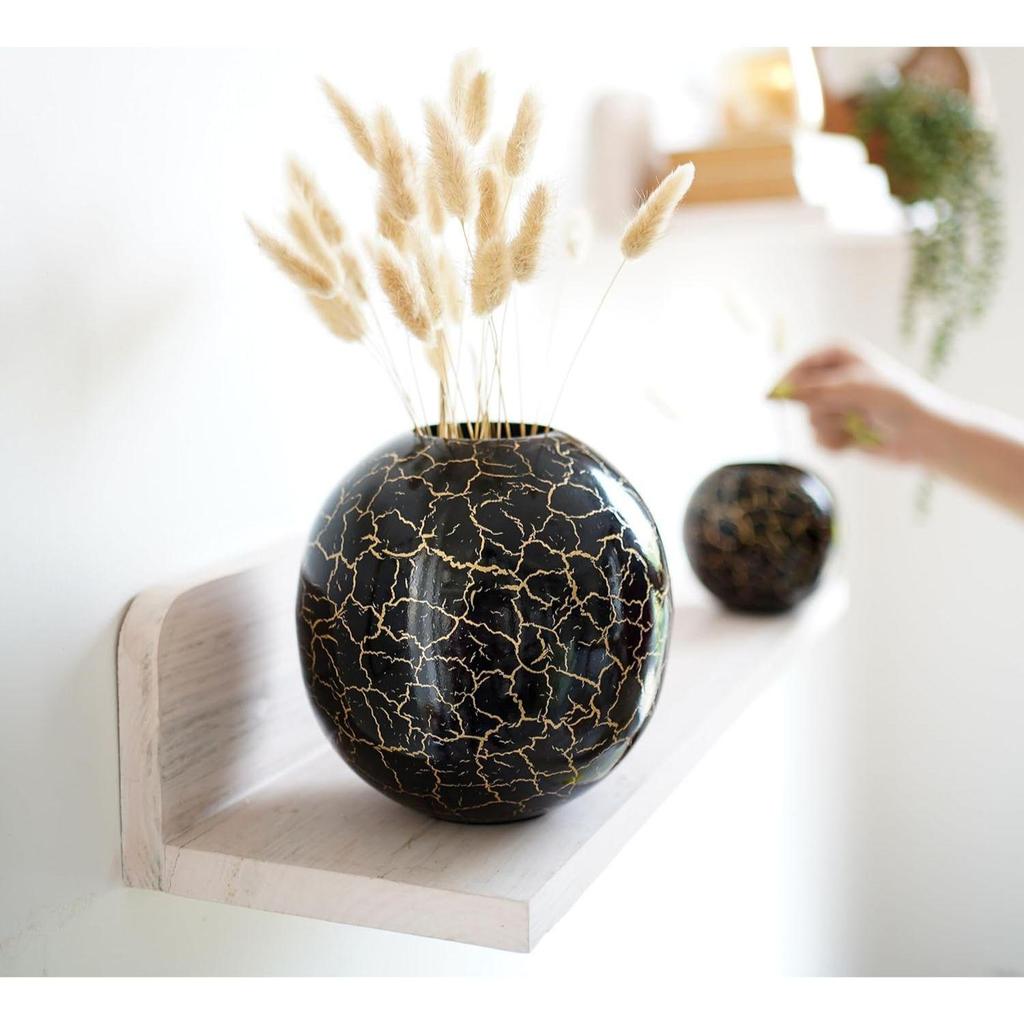 Metal Ball Vase for Home Decor|Flower Pot for Bedroom Living Room Office Wedding|Flowers Arrangement for Birthday Anniversary Festival|