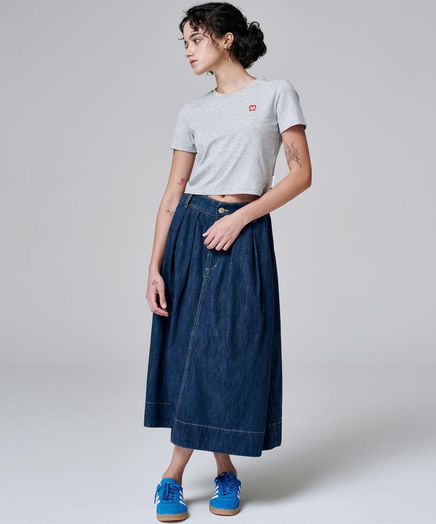 MALOUPE 5210 Crop Signature T-Shirt (Gray)
