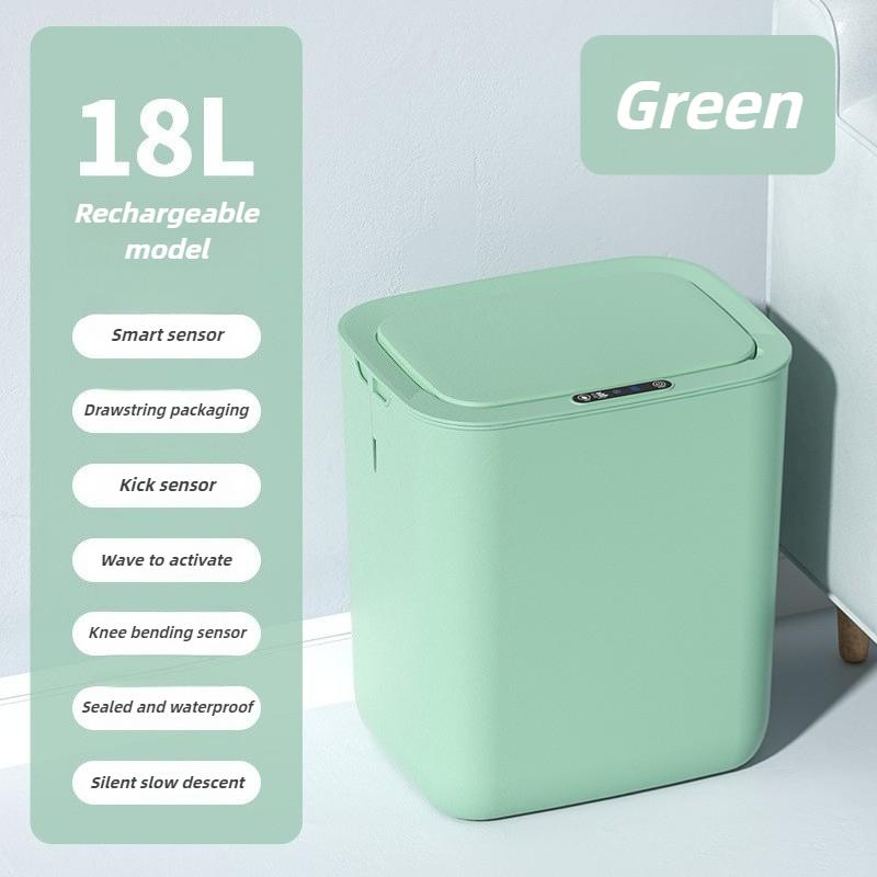 Smart Induction Trash Can Bathroom Automatic Waste Bins Intelligent Living Room Garbage Cans Modern Kitchen Litter Bin with Lid