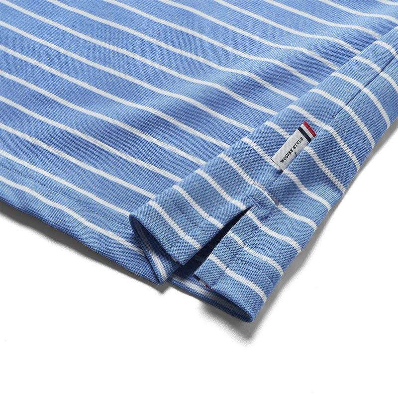Septwolves Men's Striped Business Casual Polo T-Shirt