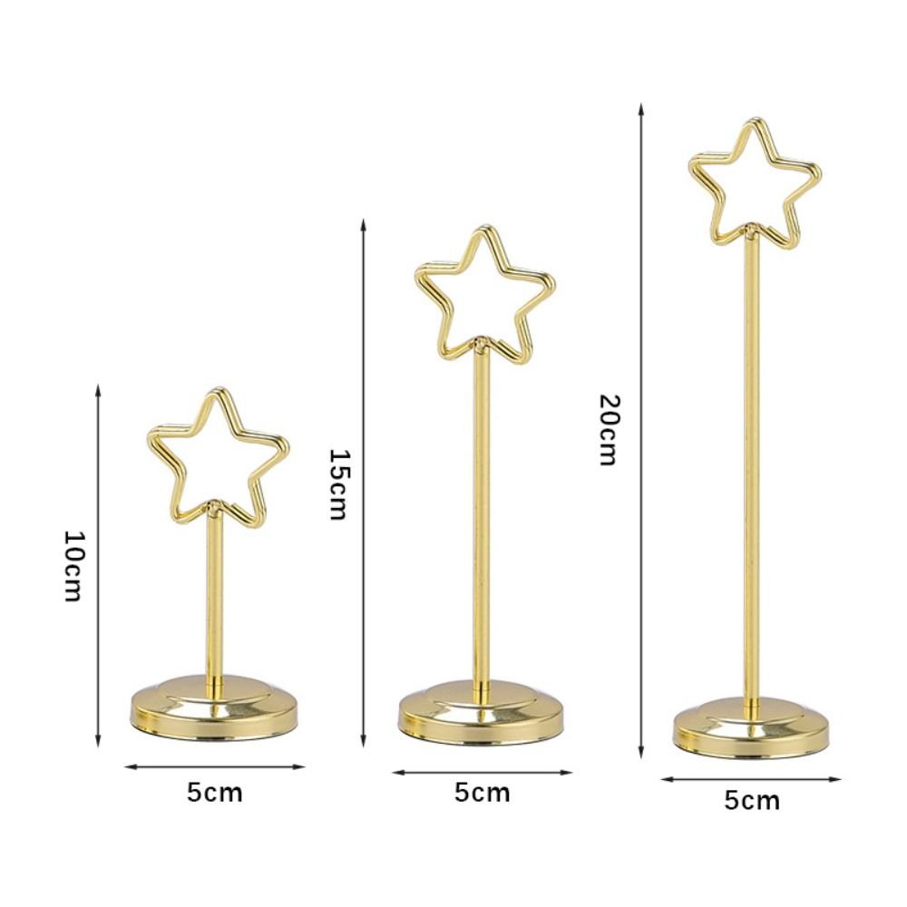 Stainless Steel Photo Clip Pentagram Card Holder New Note Clamp  Party Supplies