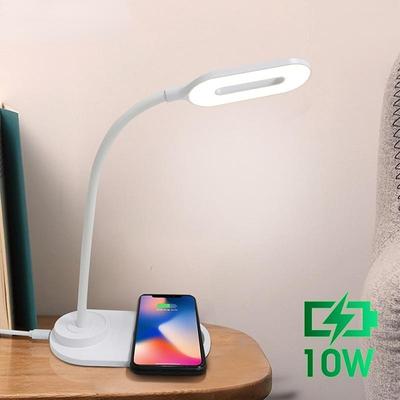 10W QI Quick Wireless Charging LED Table Desk Lamp Portable Eye Protect 360 Degree Flexible Touch Control Night Light