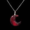 Blood Crescent Moon Pendant Necklace Clavicle Chain Necklace Simple Choker Thin Chain Necklace Jewelry for Women Girls