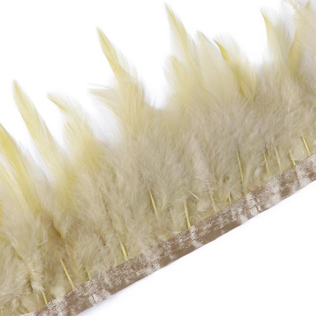 1Meter Natural Pheasant Chicken Feather Trims 10-15Cm Ribbon Sewing Feather For Craft Accessories Party Costume Plume Decoration