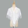 Polyester Lace Hollow Scarf Embroidery Mesh Scarves Elegant Tassel Triangle Shawl  Wedding