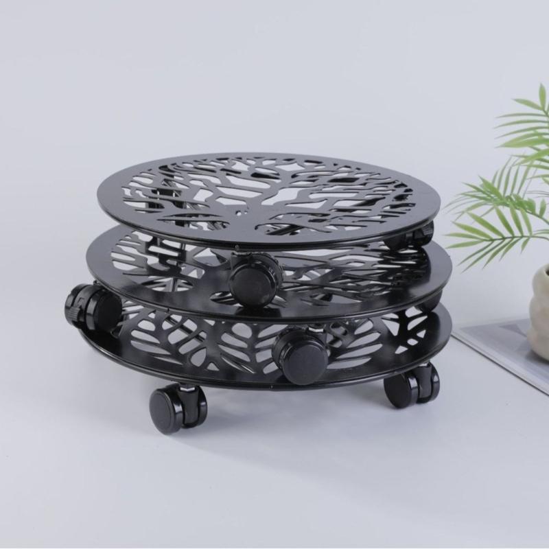 Vassoio Sottovaso Supporto per Piante Pallet Staffa Robusta per Piante Fioriera Portafiori Carrello per Fioriere Supporto Mobile per Balcone Giardino