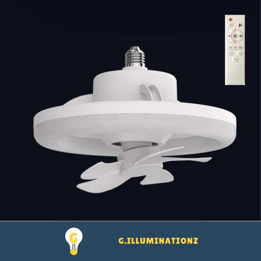 48W 360 ° Automatic Rotationl E27 Remote Contro Ceiling Fan With Light Small Ceiling Fan