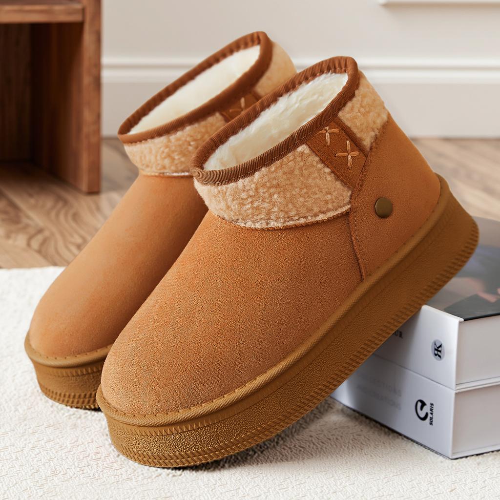 Shoes women's new snow boots cotton shoes piled thickened cotton boots one pedal medium boots thick-soled women's boots