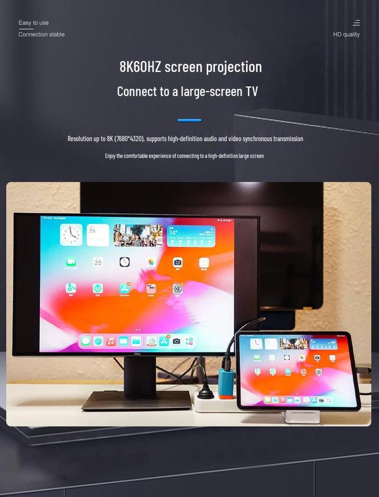 USB4 High-Speed Thunderbolt 4 Data Cable for 8K Screen Projection and File Transfer