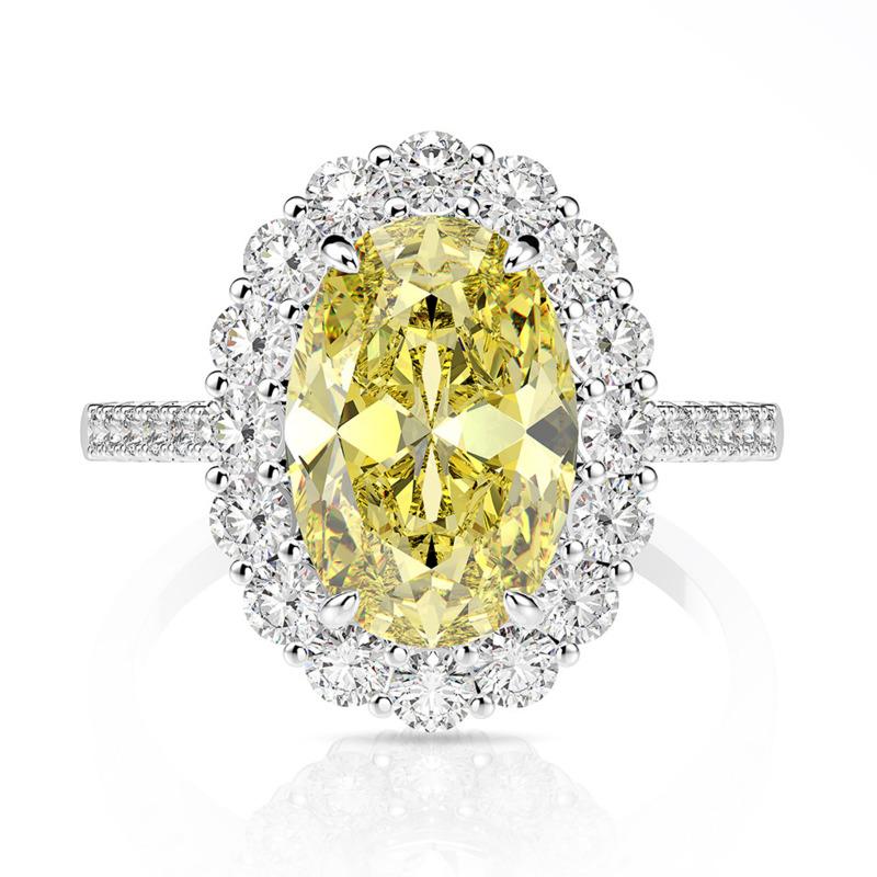 Gica Gema Anéis de diamante de alto carbono 925 prata esterlina 8*12mm 3 cores oval pedra preciosa design exclusivo romântico fino joias de dedo presentes de festa de casamento