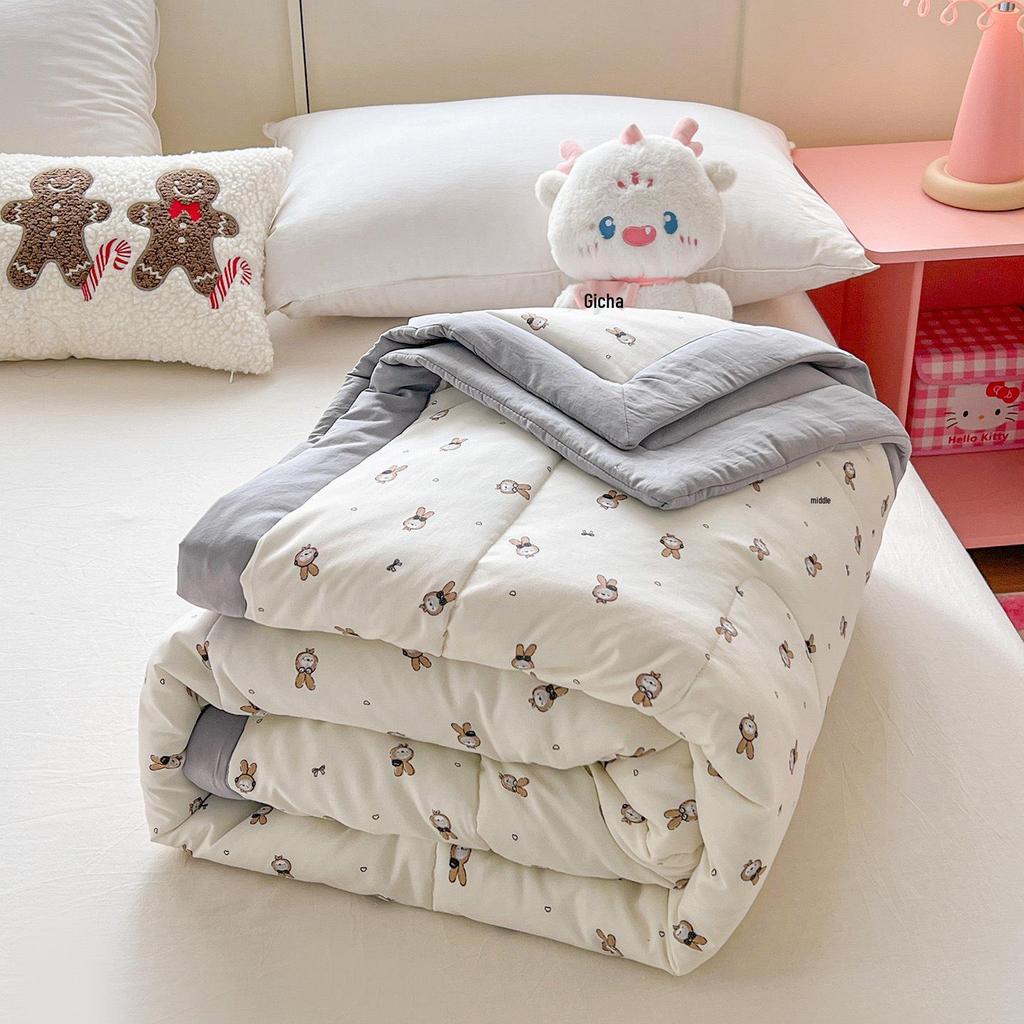 2026 Soft Washed Cotton Summer Quilt - Lightweight, Washable Air Conditioning Blanket