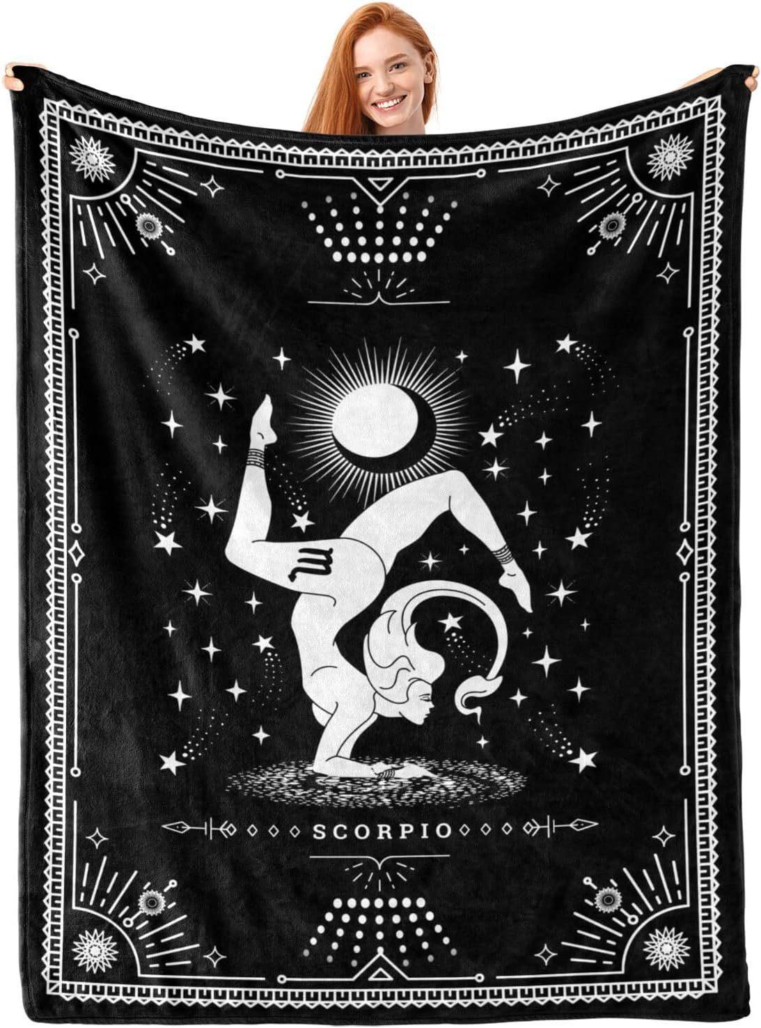 

Twelve Constellation Tarot Cards Printed Blanket for Sofa Bed Travel Camping Living Room Office Conditioning Blanket 75x90cm
