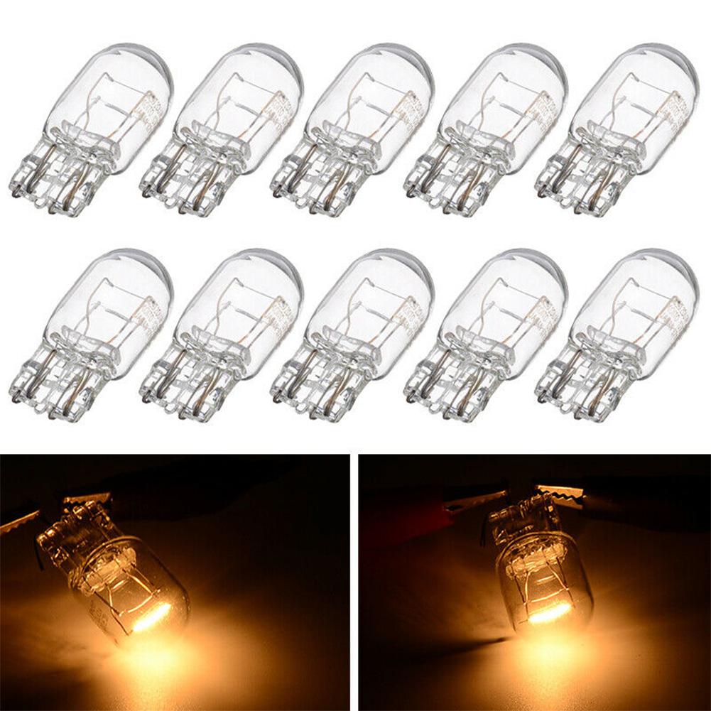10PCS T20 7443 1891 Signal Light 21/5W Clear Glass Turn Signal Stop Brake Tail Light Bulbs Daytime Running Lights