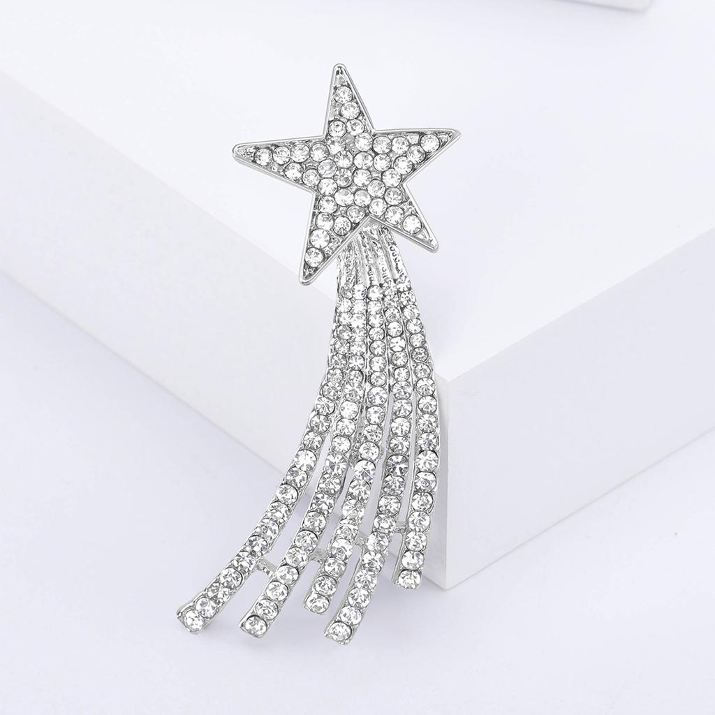 Ramadan Rhinestone Star Brooches for Women Unisex Glossy Moon Pins Office Party Friend New Year Gifts Jewelry Accessories