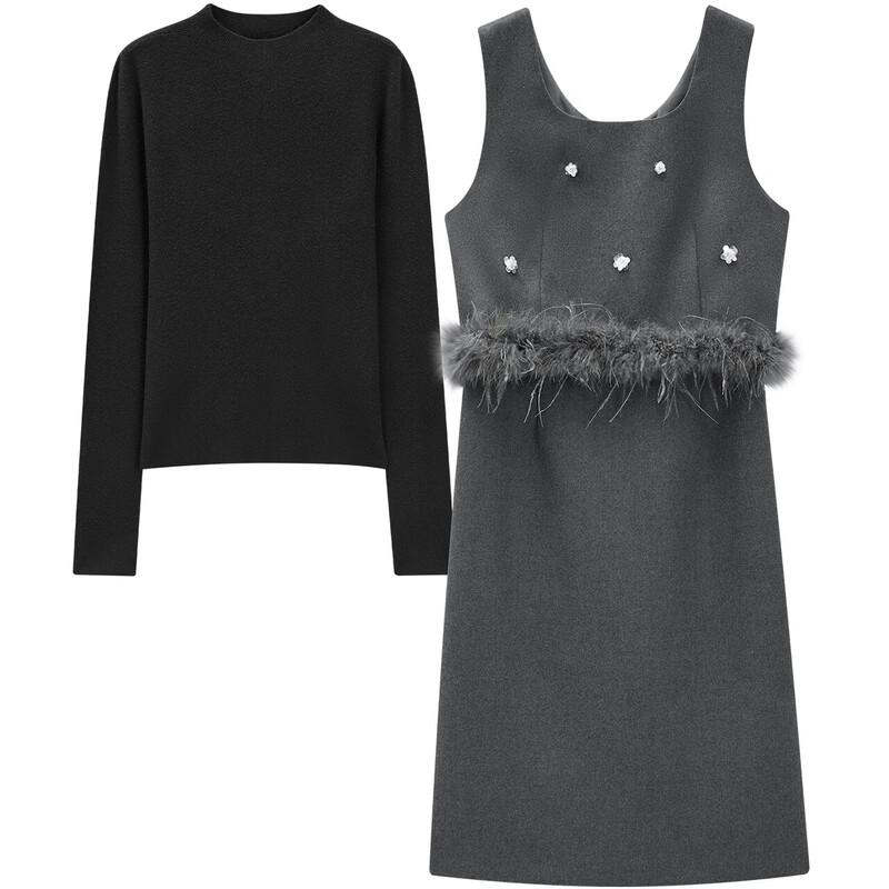 IEF Petite French Style Wool-Blend Coat Dress