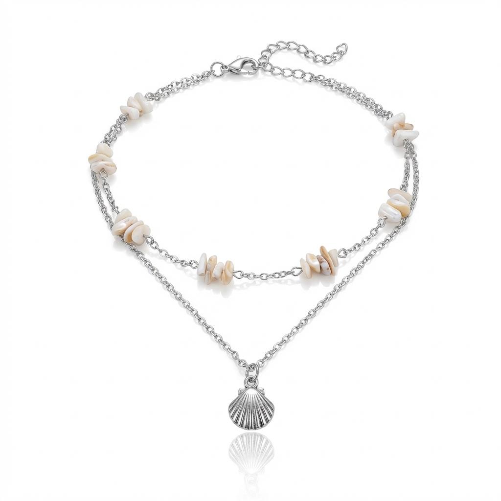 

Summer Stone Starfish Shell Necklace Ethnic Bohemian Gravel Choker Fashion Beach Accessories