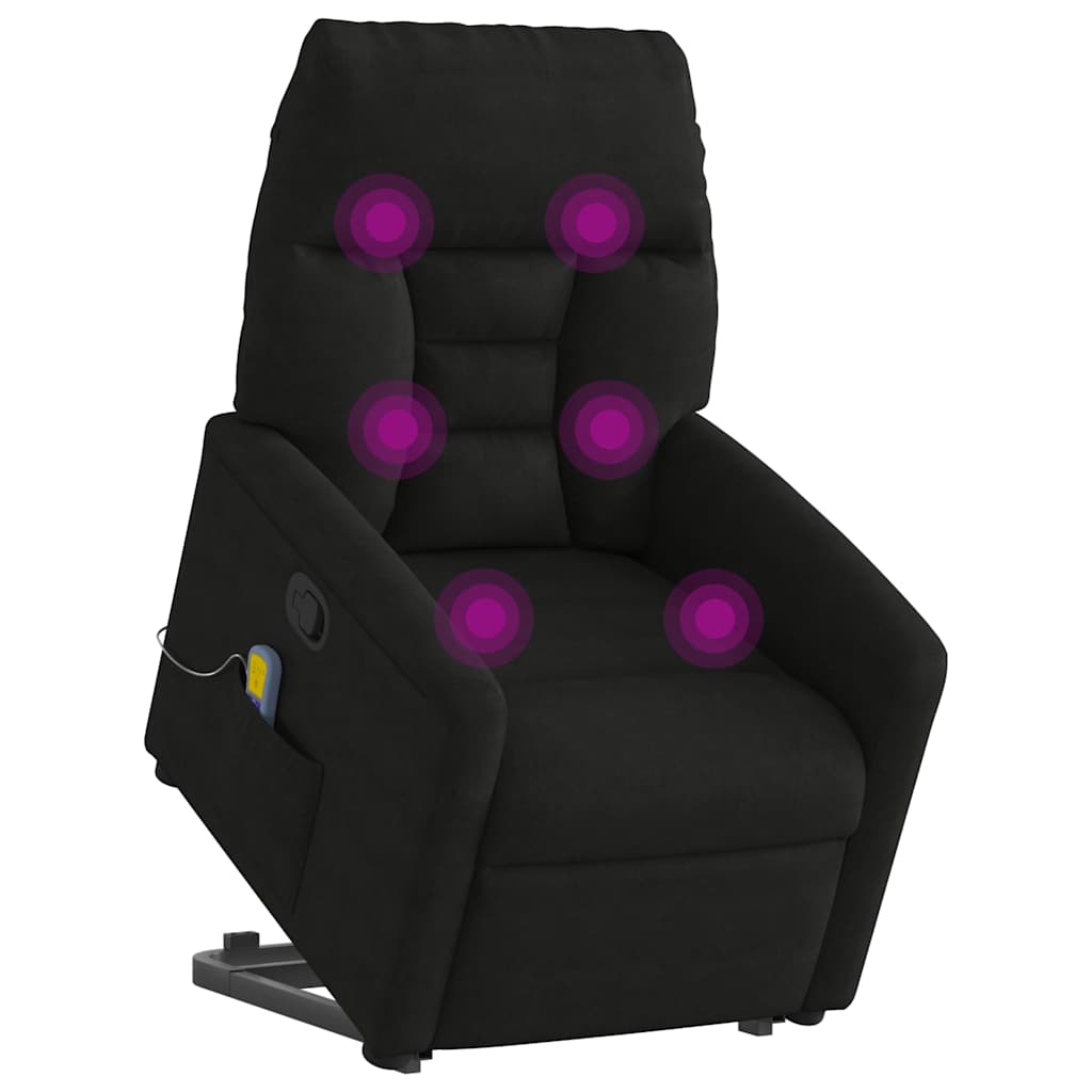 Lift-Up Massage Chair, Reclining, Black, Microfiber