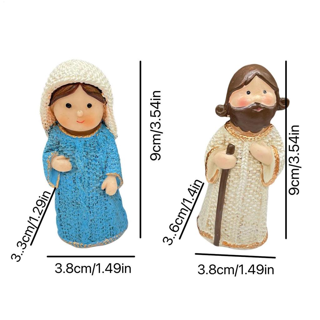 Jesus Figurine Jesus Desk Decor And Mary Figurine Kit Resin Religious Sculpture Collectible Decoration For Living Room Bedroom