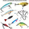 1000pcs/set Fishing Hooks 2/4/6/8/10# High Carbon Steel Treble Hook Set Fishing Tackle Fishing Equipment Soft Lure Holder Pesca