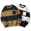 Spring and Autumn Plus Size Men's Fashionable Casual Top Round Neck Personalized Patchwork Hoodie Loose Men's Clothing