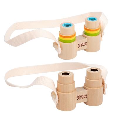 Mini jumelles portables en bois pour enfants cordon loupe observation extérieure jouet scientifique