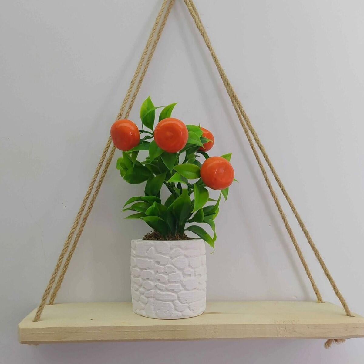 

Wooden Shelf Bookcase Wall Shelf Flower Pot Shelf Home Decoration Standart коричневий