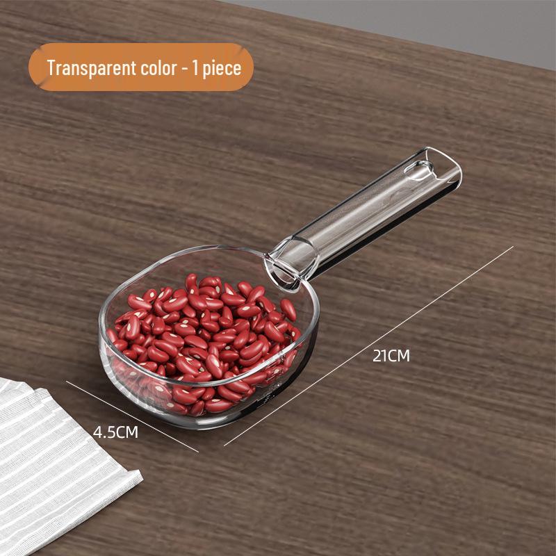 Multi-Functional Plastic Measuring Spoon with Clip for Rice, Flour, Grains, and Cat Food.
