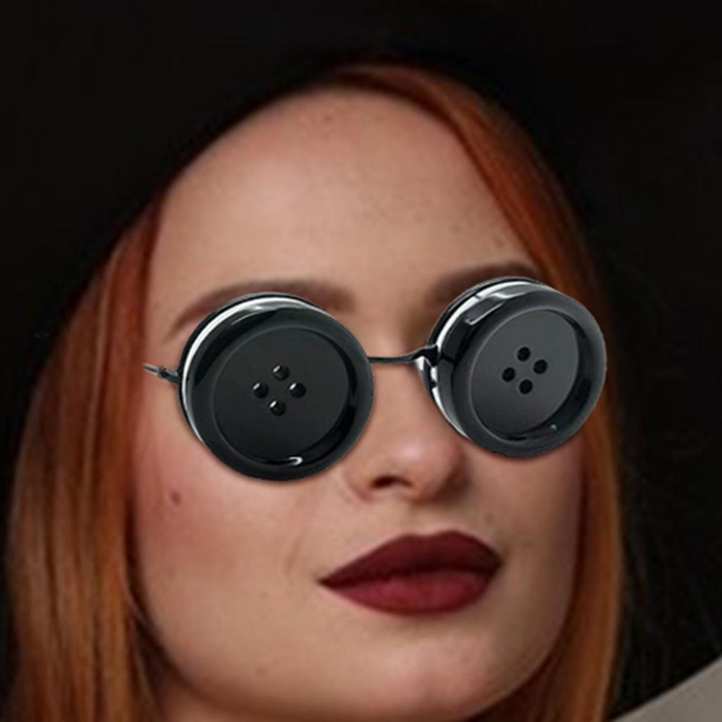 Movie Button Eyes Glasses Role Play Glasses Photo Props Halloween Glasses Detachable Party Glasses Cosplay Costume Movie Props