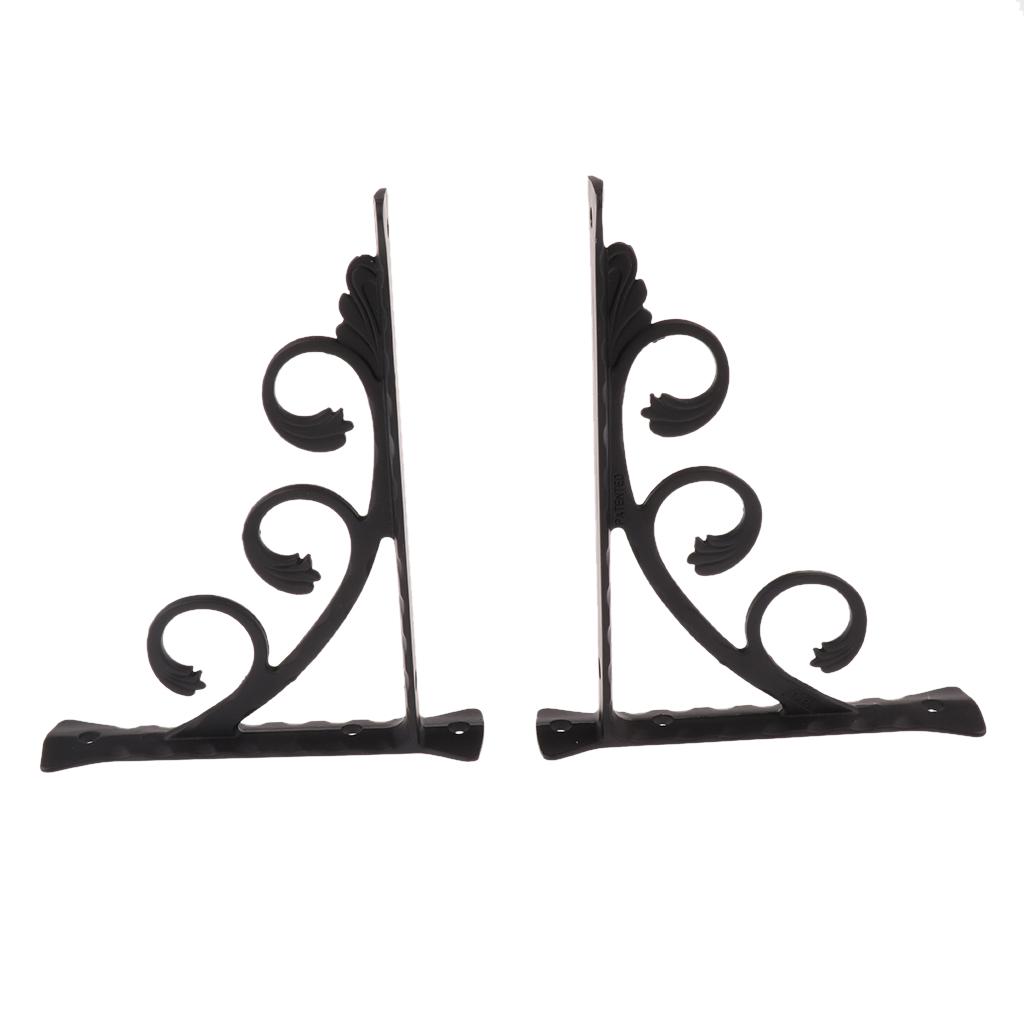 European Style L Shaped Shelf Wall Shelve Angle Bracket Metal Holder Floral
