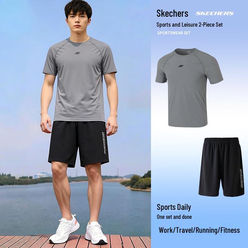 Skechers Men s Short Sleeve & Shorts Sport Set L