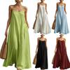 Backless Cami Dress for Women Summer Flowy Maxi Dress Spaghetti Strap Casual Sundress Loose Fit Lightweight Beachwear