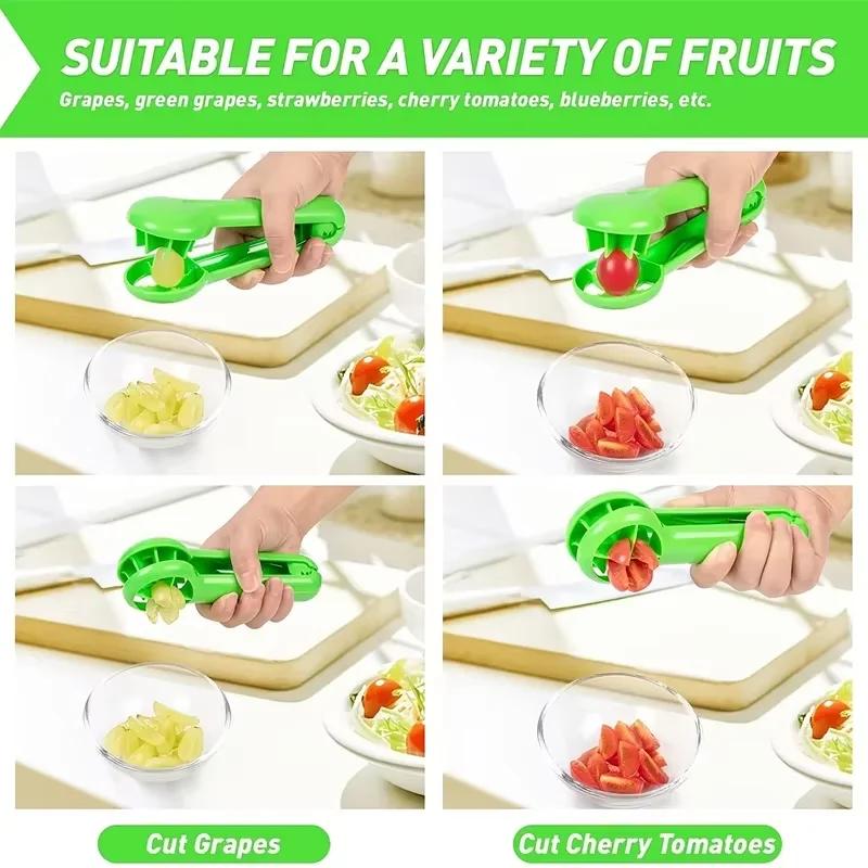 Grape Cutter, Green Multi-functional Fruit And Vegetable Cutter, Bladeless Creative Kitchen Gadgets Kitchen Accessories