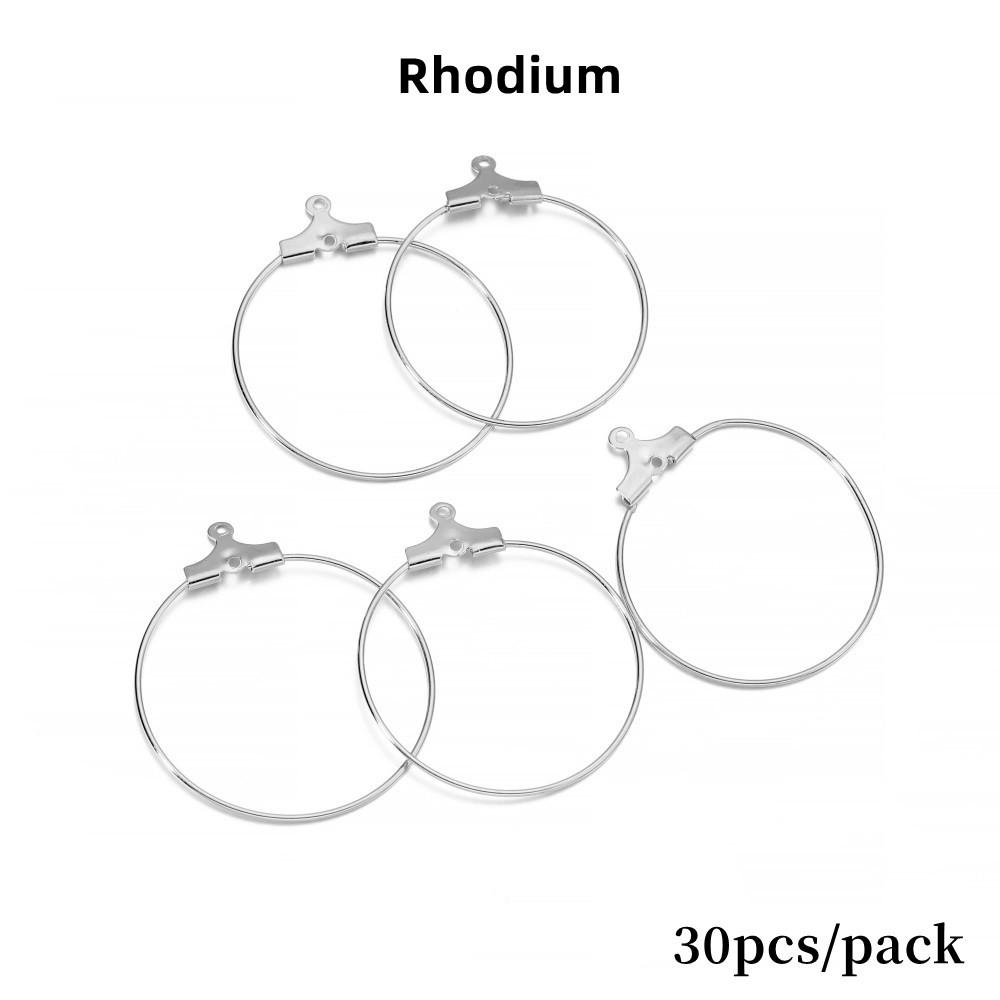 10-50pcs/lot 20 25 30 35 40 mm Hoops Earring Big Circle Hanging Earrings Findings For DIY Jewelry Making Accessories Supplies