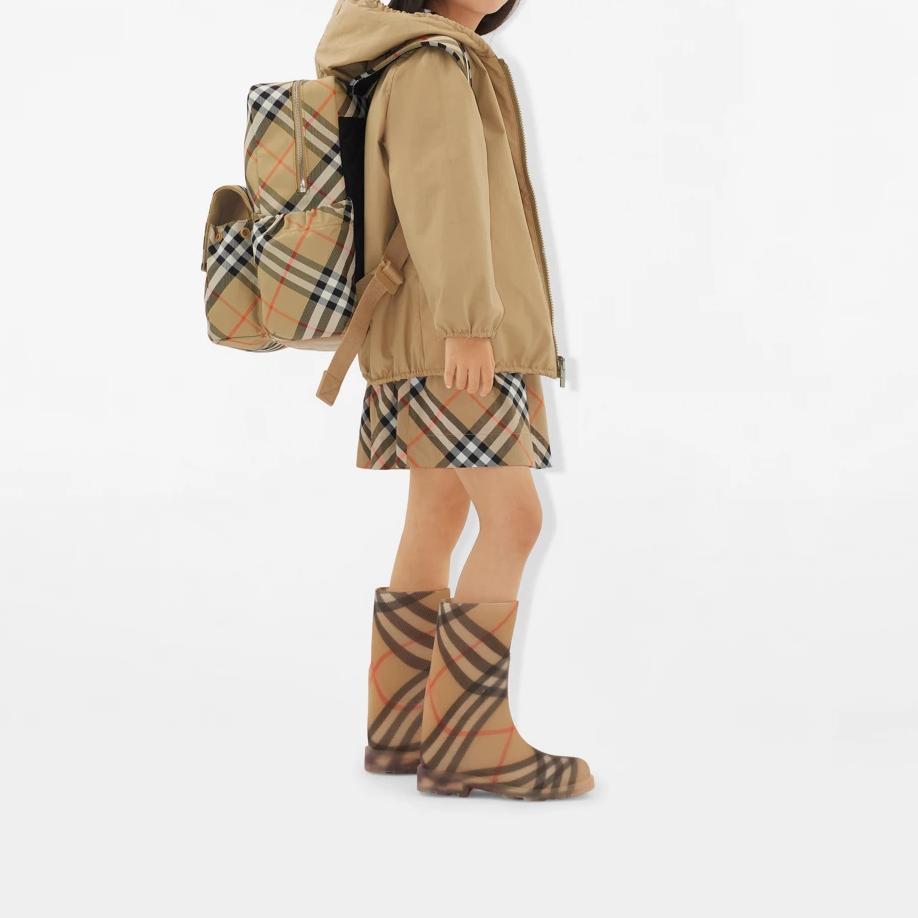 Burberry Zkontrolujte plátěný batoh béžový více kapes ležérní denní cestování do práce 80898461
