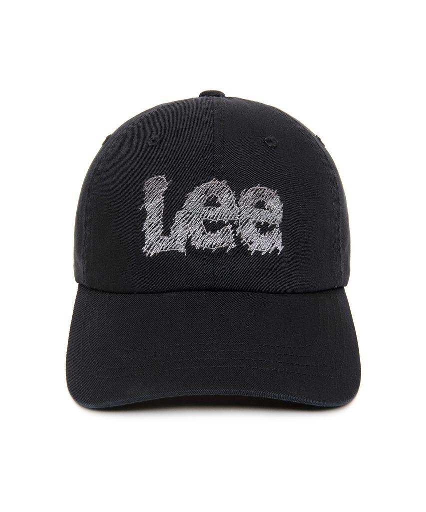 LEE Drawing Stitch Cotton Ball Cap Black
