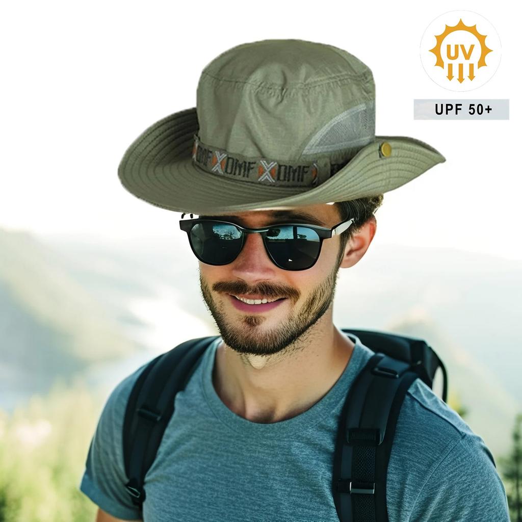 Summer Outdoor Men And Women Mountaineering Large-brimmed Fisherman Hat Sun Hat Anti-UV Fishing Cap Sun Hat