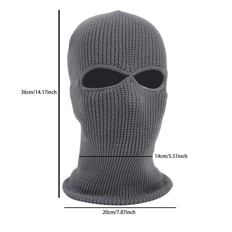1PC Winter Knit Cap Warm Soft 2 Holes Full Face Ski Hat Hood Motorcycle Helmet Army Tactical Hat Fashion Women Men