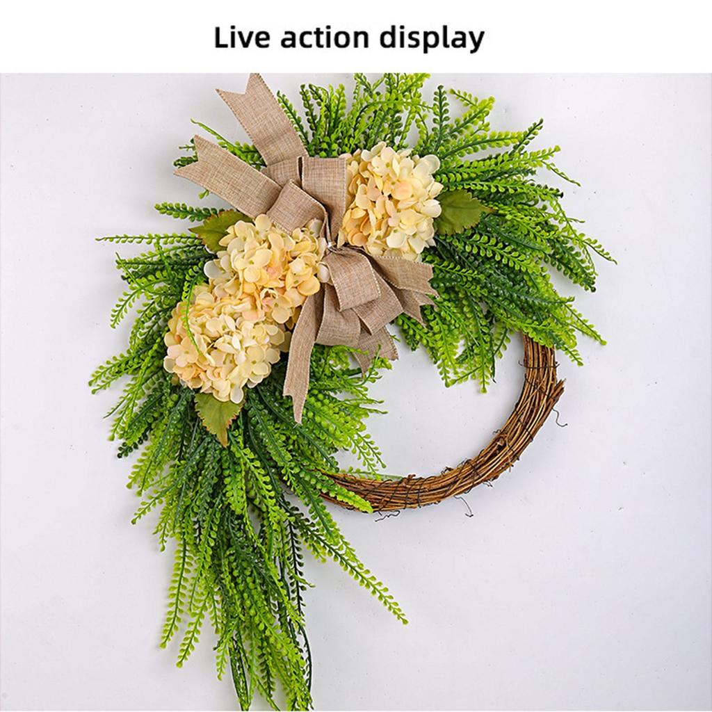 Hydrangea Wreath, Hanging Decoration Home Bow Wall Hanging Wreath Door Hanging