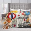 Britain Paddington Brown Bear Flannel Blankets  Soft Bedding Throws for Couch Chair Travel Street Trend Bedspread Sofa Bed Cover