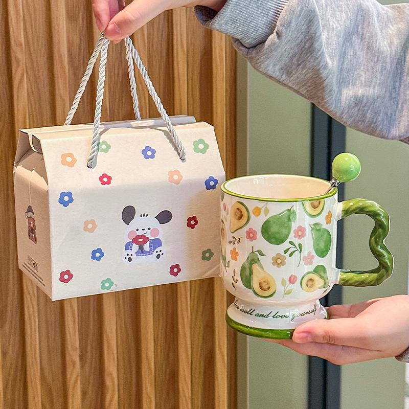 Cană ceramică drăguță pentru fructe cadou de ziua de naștere fată cană cafea lapte cadou suvenir prietenă cutie cadou