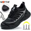 Safety Shoes Men Steel Toe Shoes Fashion Work Sneakers Protective Shoes Puncture-Proof Indestructible Shoes Security Men Boots