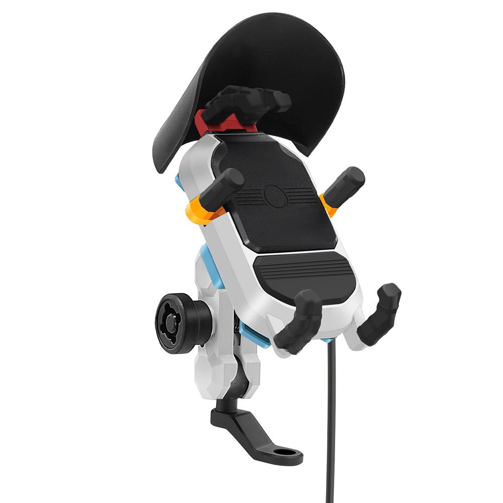 

15W Wireless Charging Cellphone Support 360 Degree Rotating Mobile Phone Bracket Telescopic Motorbike Phone Support Shockproof