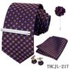 Men'S Business Dress Tie 5-Piece Groom Best Man Dress Accessories Gaowei Dense Jacquard Tie Worker